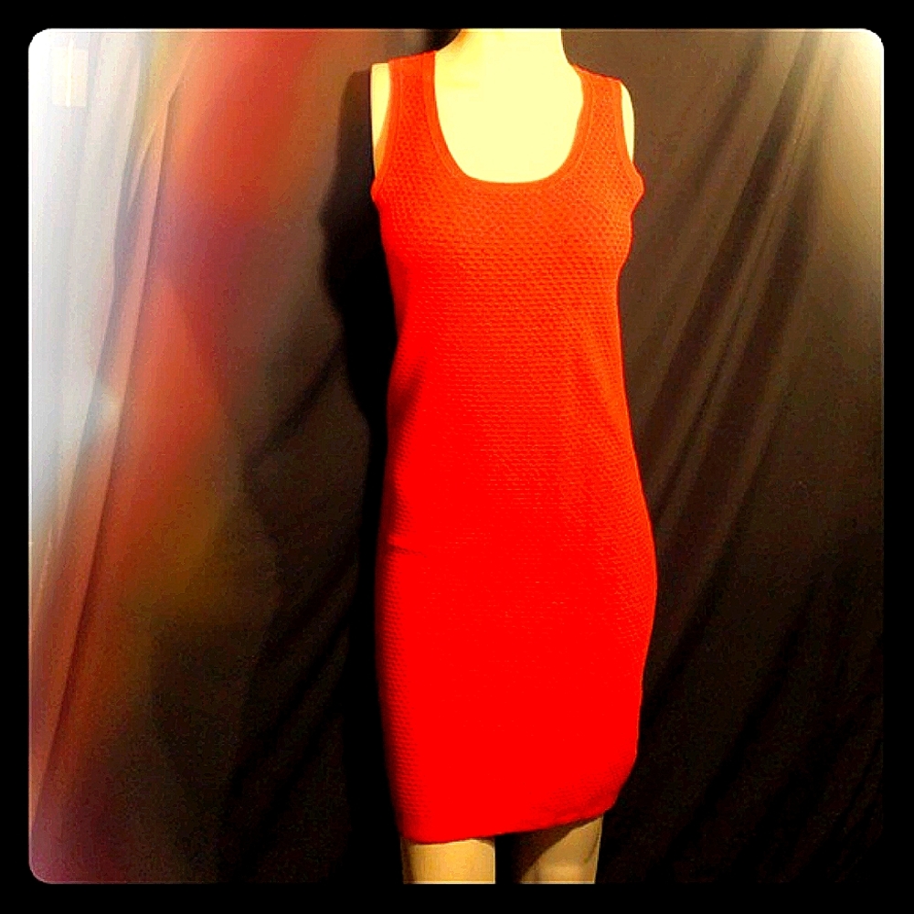 Banana Republic Bodycon Red Sleeveless Stretch Dress Size Small